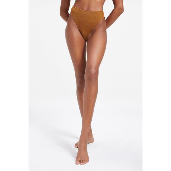 Good American Textured Bronze Brown Bikini Bottoms Size 5/6 - Picture 4 of 7